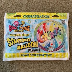 28" Sing A Tune Mylar Balloon congrats plays celebration song
